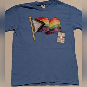Ohiopyle 81 Designed Blue Tee with Inclusive Flag Design
